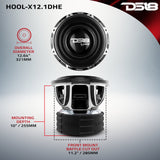 HOOLIGAN X 12" High Excursion Subwoofer 4000 Watts Rms 4" DVC 1-Ohm
