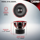 HOOLIGAN X 15" SPL Subwoofer 4000 Watts Rms 4" DVC 2-Ohm