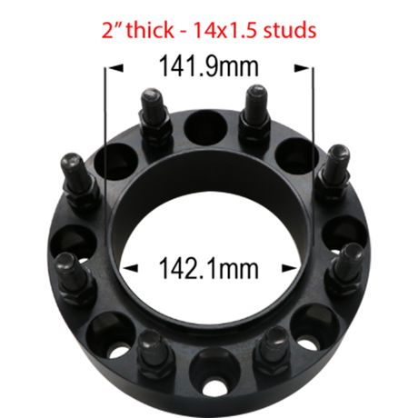 2" thick - 8 x 200mm to 8 x 200mm - Hub Centric Ford Far From Stock - CWA
