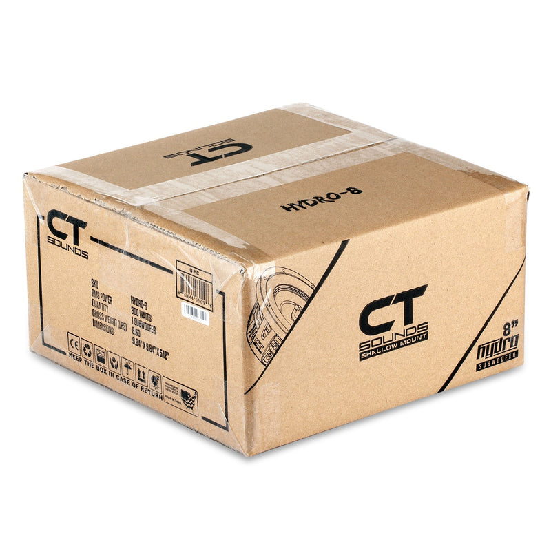 HYDRO-8 // 300 Watts RMS 8 Inch Shallow-Mount Subwoofer CT Sounds