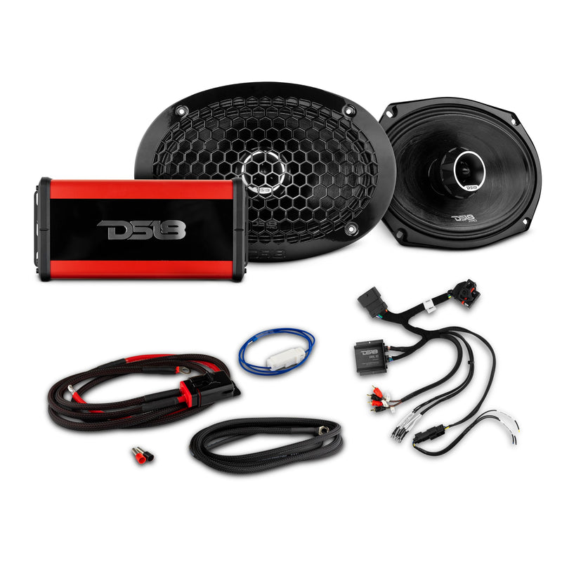 2014-Up Harley-Davidson Street Glide or Road Glide Rear Upgrade Package - 2x PRO Mid-Range w/ Twetter| 1x Marine Amplifier
