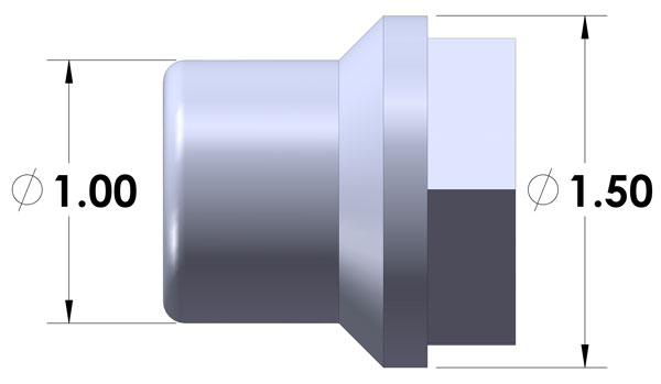 7/8-18 Hex Left Hand Thread Tube Insert for 1 Inch ID Tube (For use with Tie Rod Ends)
