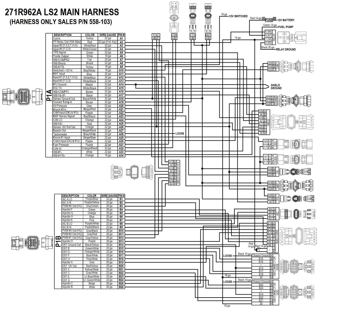 GM LS Compatible 376 c.i. Engine and 4L65/70E Automatic Transmission - 530 Horsepower - Standard Edition Builder Series - Holley Terminator X EFI System