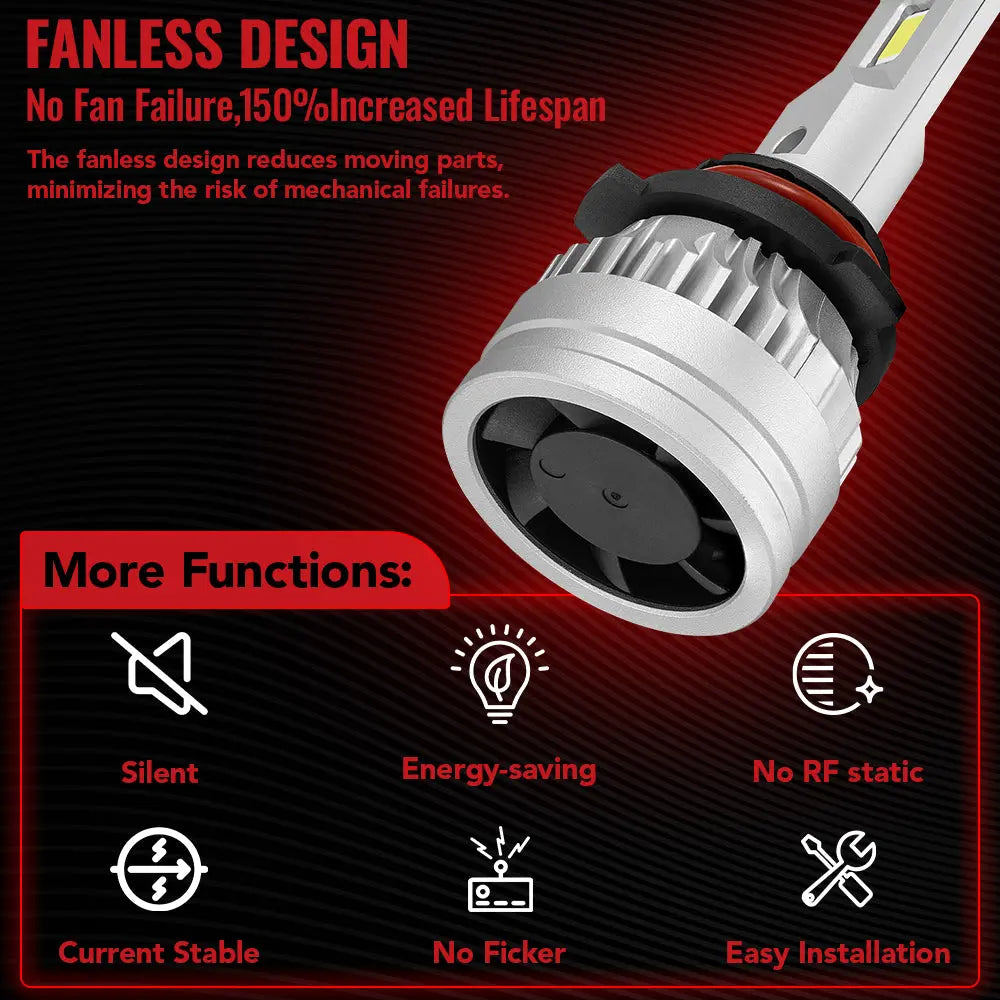 9006/HB4 LED Headlight Bulbs 100W 6500K ‎22000LM White 2Pcs for Chevrolet/Ford/GMC//Toyota/Dodge/Honda/Nissan/Lexus/Jeep/Mazda Flashark