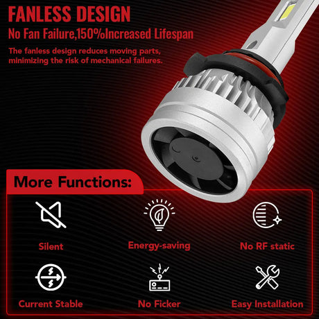 9006/HB4 LED Headlight Bulbs 100W 6500K ‎22000LM White 2Pcs for Chevrolet/Ford/GMC//Toyota/Dodge/Honda/Nissan/Lexus/Jeep/Mazda Flashark