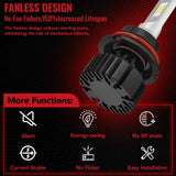 9007/HB5 LED Headlight Bulbs 100W 6500K ‎‎14000LM White 2Pcs Dual-function