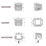 Rigid Industries D-SERIES PRO SPOT FM /2 MIDNIGHT  Flush Mount Far From Stock - Meyer Distributing