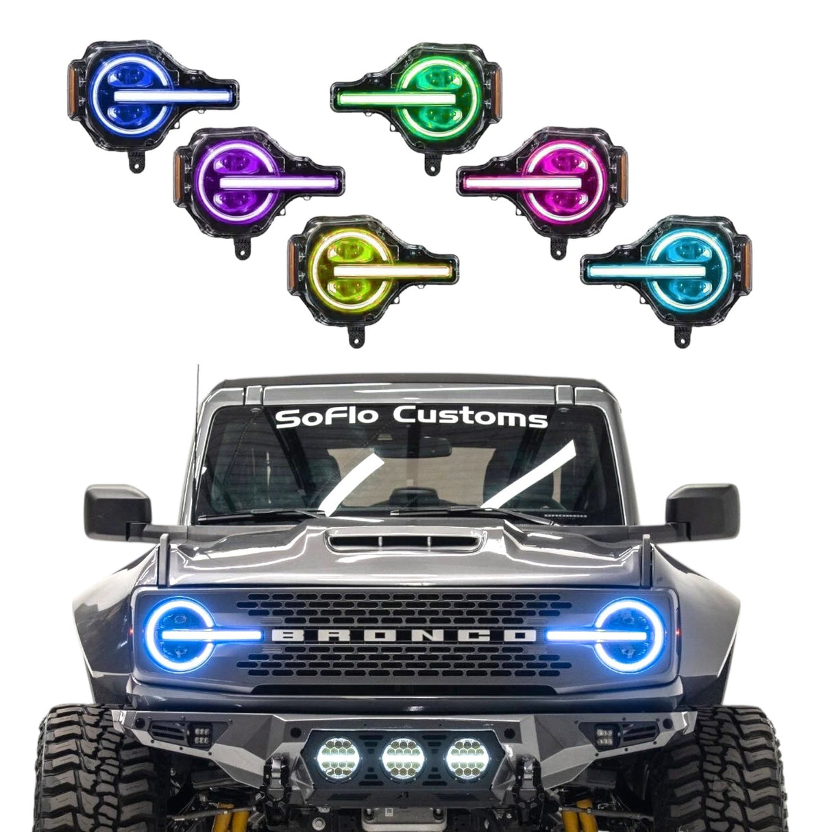 Ford Bronco RGB Halo Headlights 2021-2026