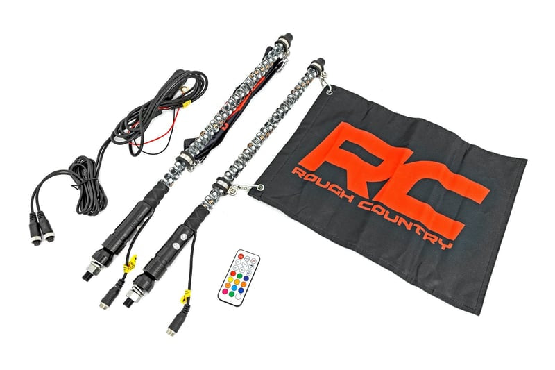 2PC 2FT Fat Whip Lights w/Turn Signal Function for UTV ATV Boat