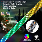LED Whips 4’ Dual atv utv offroad