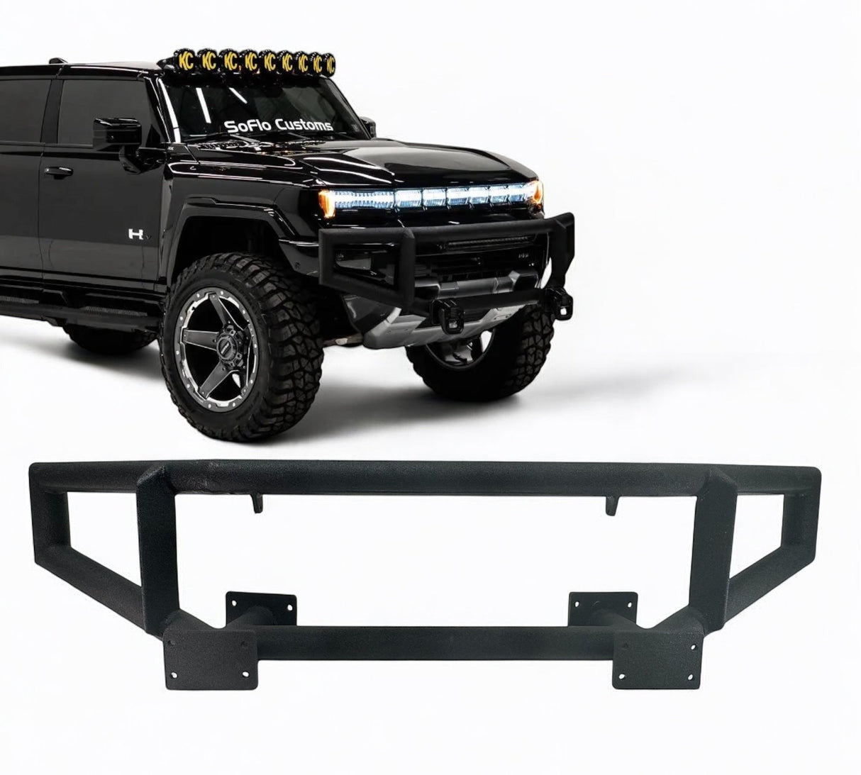GMC Hummer EV Brush Guard Bull Bar Armor Coated Black 2021-2026
