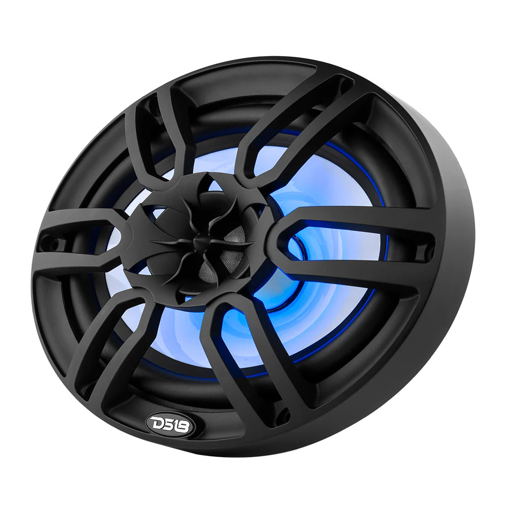 DS18 NXL 6x9" 2-Way Coaxial Marine Speaker With LED RGB Lights 125 Watts Rms 4-Ohm -Black