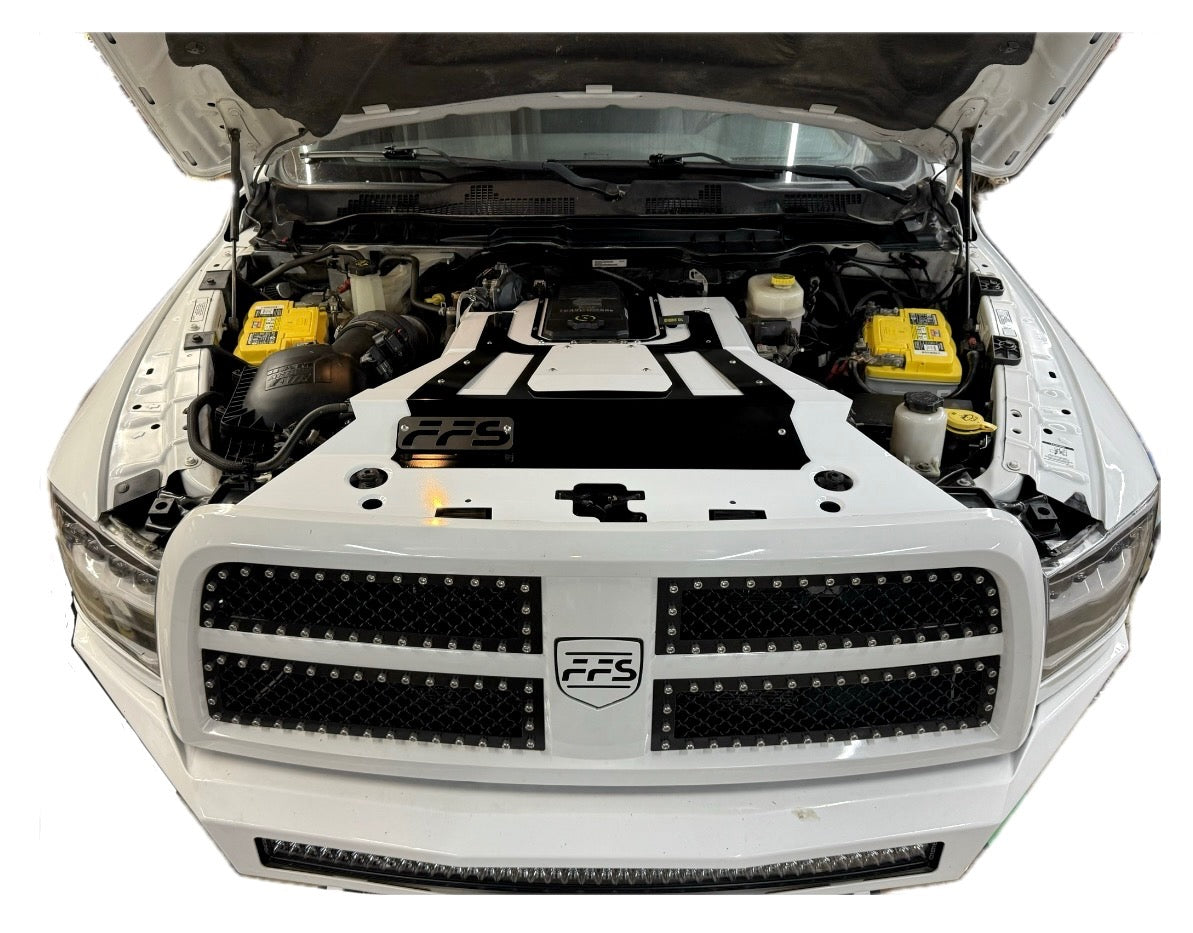 ‘10-18 Ram Engine /Radiator Cover Combo Double Overlay 4th Gen Diesel Far From Stock