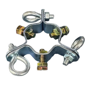 Antenna Down Guy Wire Clamp, 3-Way Guying, Fits Masts up to 2-1/4 inches, Heavy Duty ﻿ TekShack