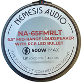 Nemesis Audio NA-65FMRLT 6.5" 250W Midrange Speaker With RGB LED Lights 4-Ohm (Single) Nemesis Audio