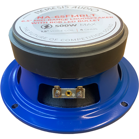 Nemesis Audio NA-65FMRLT 6.5" 250W Midrange Speaker With RGB LED Lights 4-Ohm (Single) Nemesis Audio