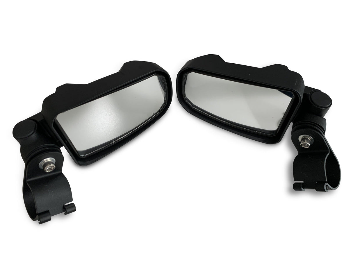 Cast Aluminum Side Mirror Set - 1.75" or 2" Round Tube Clamp