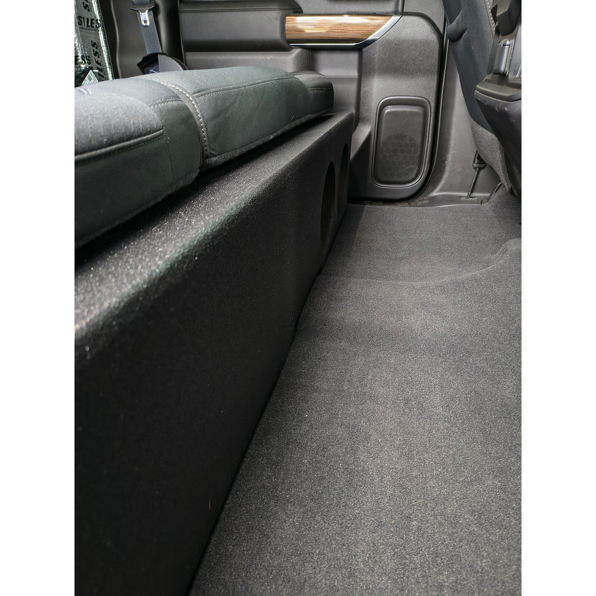 Dual 8" Chevy/GMC 19-26 Crew Cab Subwoofer Box (Fits Sundown X8 v4) With Rounded Corner Moon Car Stereo