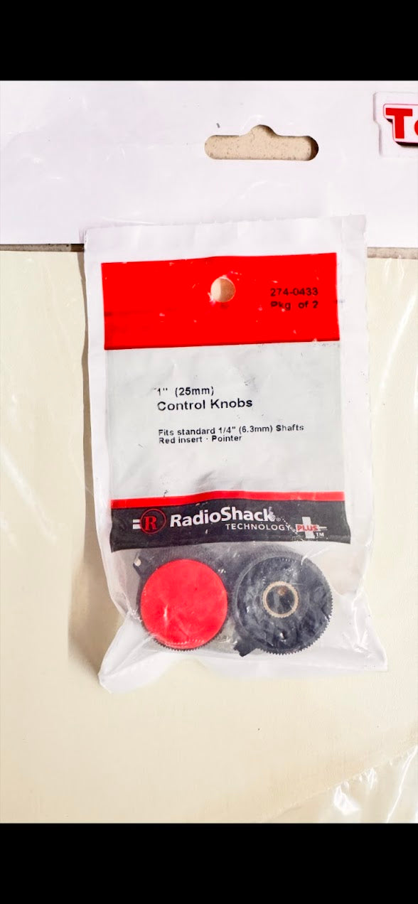 1" (25mm) knobs with red insert 274-433 TekShack