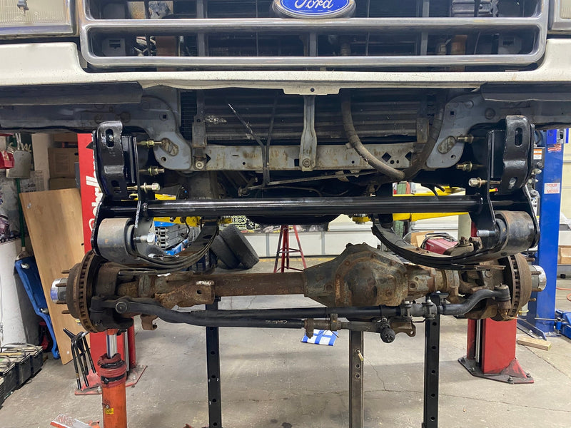 2" Front Shackle Reversal SUPER DUTY AXLE CONVERSION - 1985-1991 Ford F-Series