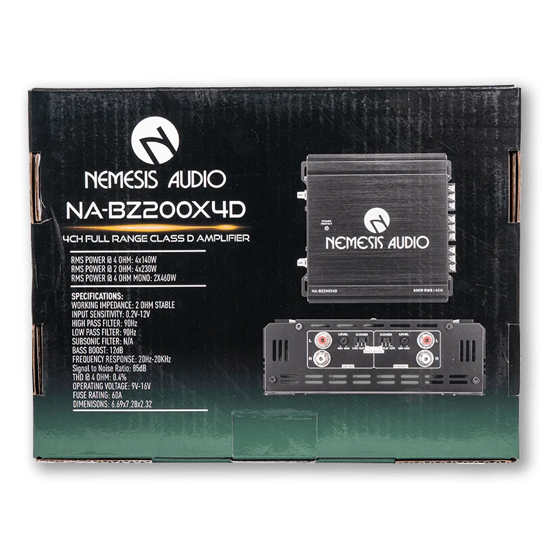 Nemesis Audio NA-BZ200X4D |  4-Channel Full Range Class D Amplifier Nemesis Audio