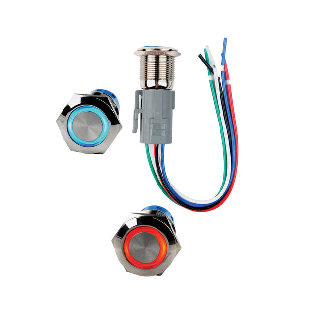 IS-EP-WS123 BLU/RED Water-Proof Push On/Off Switch Audiopipe