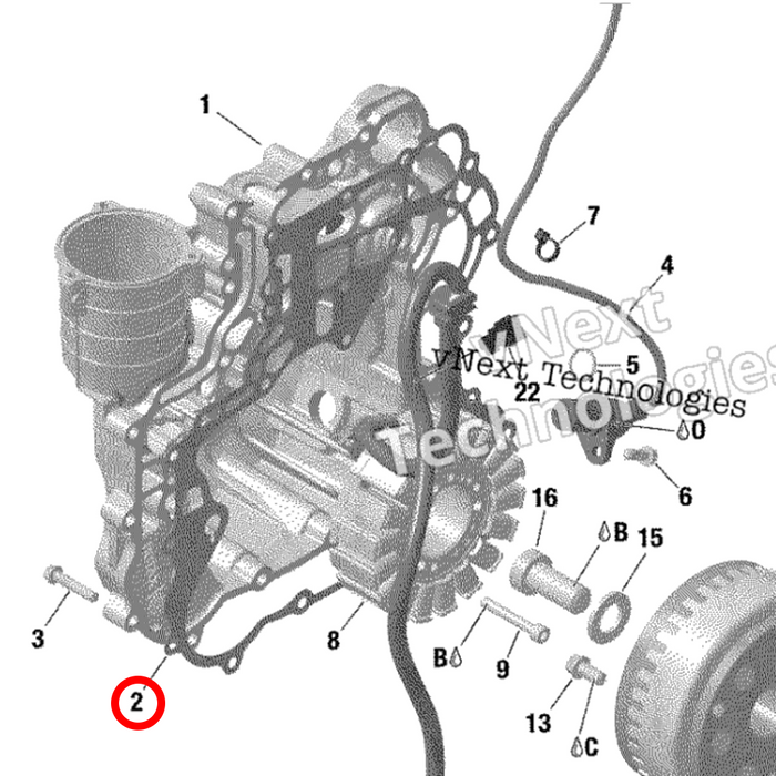 Joint de couvercle d'allumage/stator WSRD | Can-Am X3