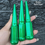 24 Pc 14x1.5 Spike Lug Nuts 4.5" Tall - Powder Coated - Various Colors