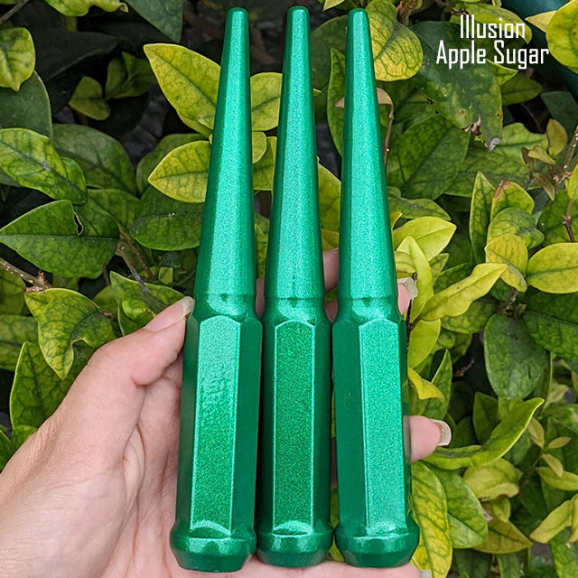 1 Pc 14x1.5 Spike Lug Nuts 6" Tall - Powder Coated - Various Colors