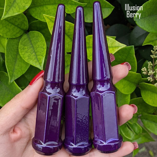 32 Pc 14x1.5 Spike Lug Nuts 4.5" Tall - Powder Coated - Various Colors