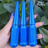 24 Pc 14x1.5 Spike Lug Nuts 4.5" Tall - Powder Coated - Various Colors