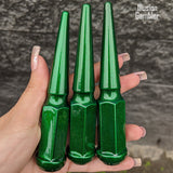 24 Pc 14x1.5 Spike Lug Nuts 4.5" Tall - Powder Coated - Various Colors