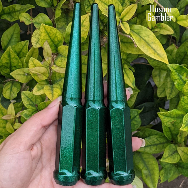 1 Pc 14x1.5 Spike Lug Nuts 6" Tall - Powder Coated - Various Colors