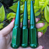 32 Pc 14x1.5 Spike Lug Nuts 4.5" Tall - Powder Coated - Various Colors
