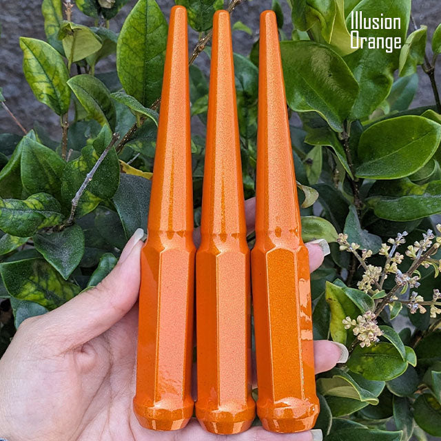 1 Pc 14x1.5 Spike Lug Nuts 6" Tall - Powder Coated - Various Colors