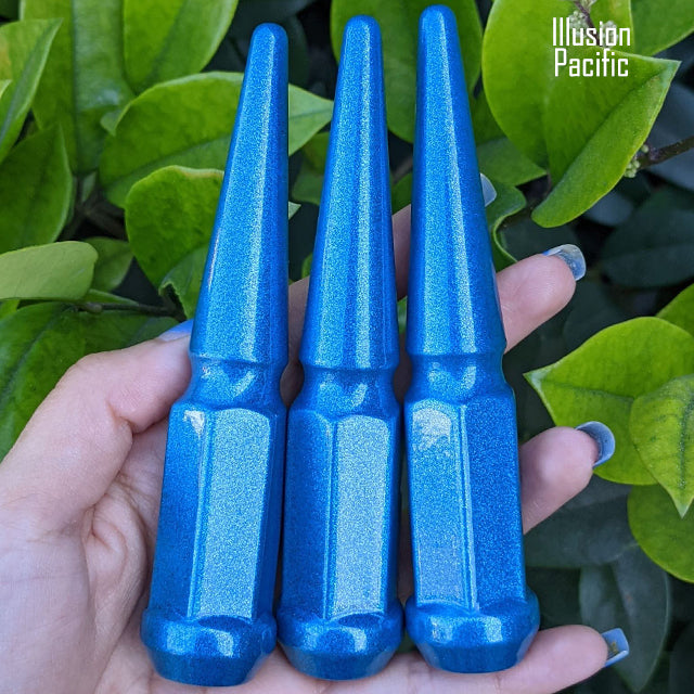 24 Pc 14x1.5 Spike Lug Nuts 4.5" Tall - Powder Coated - Various Colors