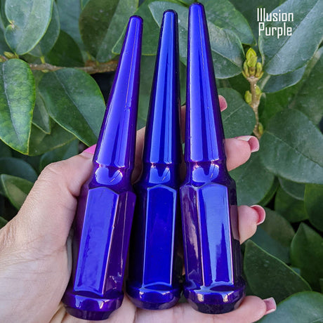 32 Pc 14x1.5 Spike Lug Nuts 4.5" Tall - Powder Coated - Various Colors