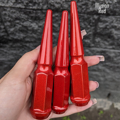 32 Pc 14x1.5 Spike Lug Nuts 4.5" Tall - Powder Coated - Various Colors