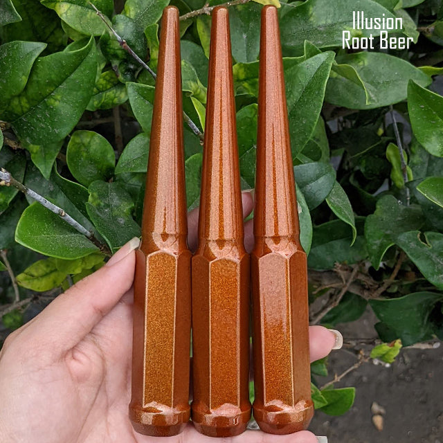 1 Pc 14x1.5 Spike Lug Nuts 6" Tall - Powder Coated - Various Colors