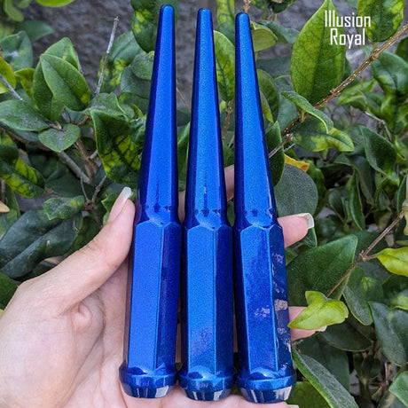 32 Pc 14x1.5 Spike Lug Nuts 6" Tall - Powder Coated - Various Colors