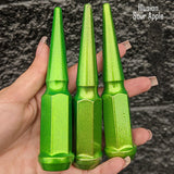 32 Pc 14x1.5 Spike Lug Nuts 4.5" Tall - Powder Coated - Various Colors