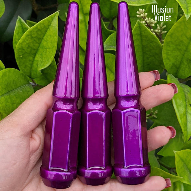 32 Pc 14x1.5 Spike Lug Nuts 4.5" Tall - Powder Coated - Various Colors