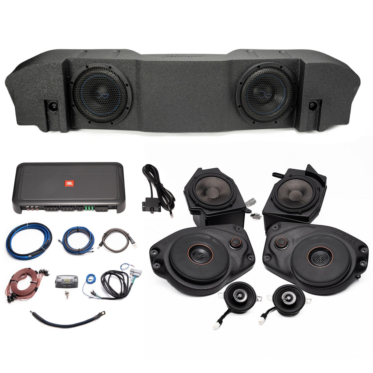 JBL Plug and Play Full Club Speaker, 5 Channel Amplifier, Subwoofer Bundle | '18- '23 JL Wrangler/ '20- '23 JT Gladiator