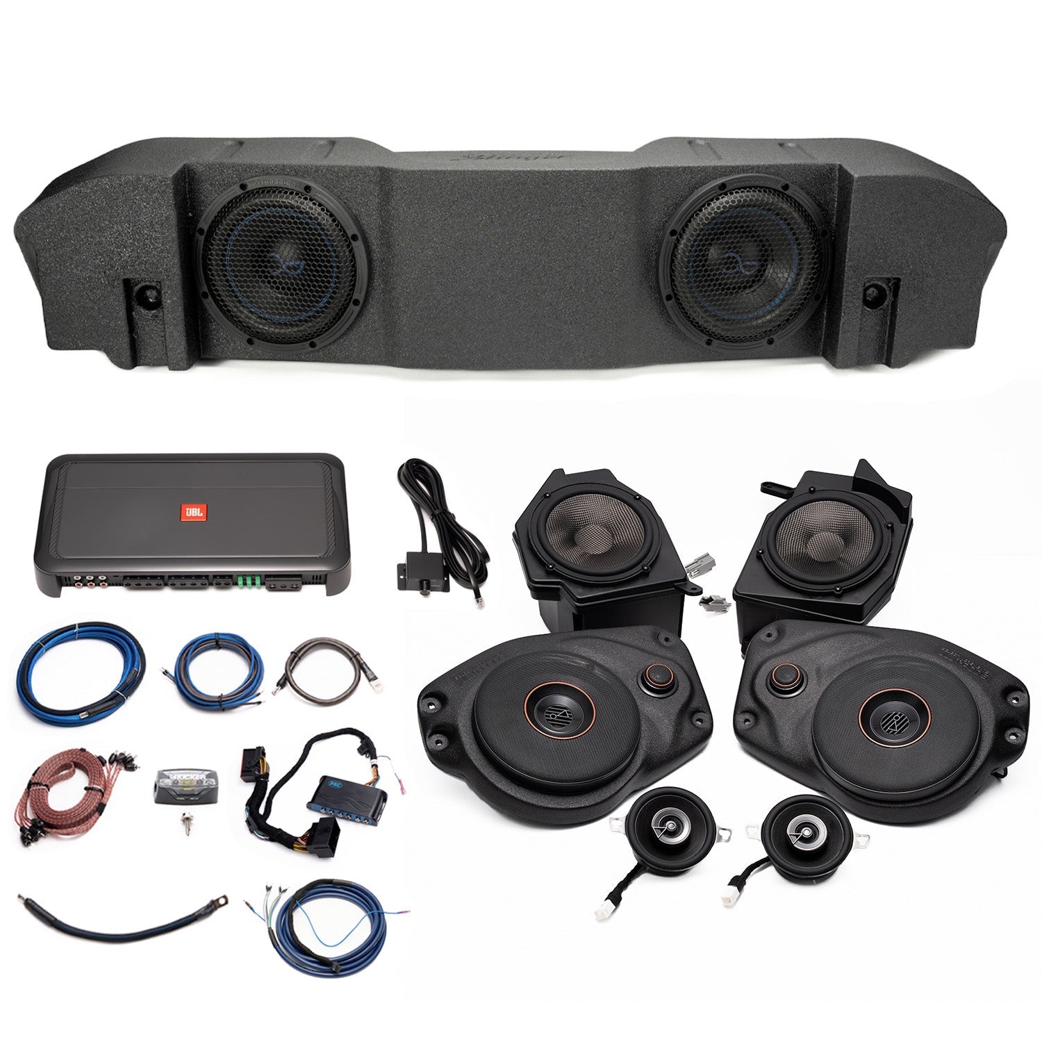 JBL Plug and Play Full Club Speaker, 5 Channel Amplifier, Subwoofer Bundle | '18- '23 JL Wrangler/ '20- '23 JT Gladiator