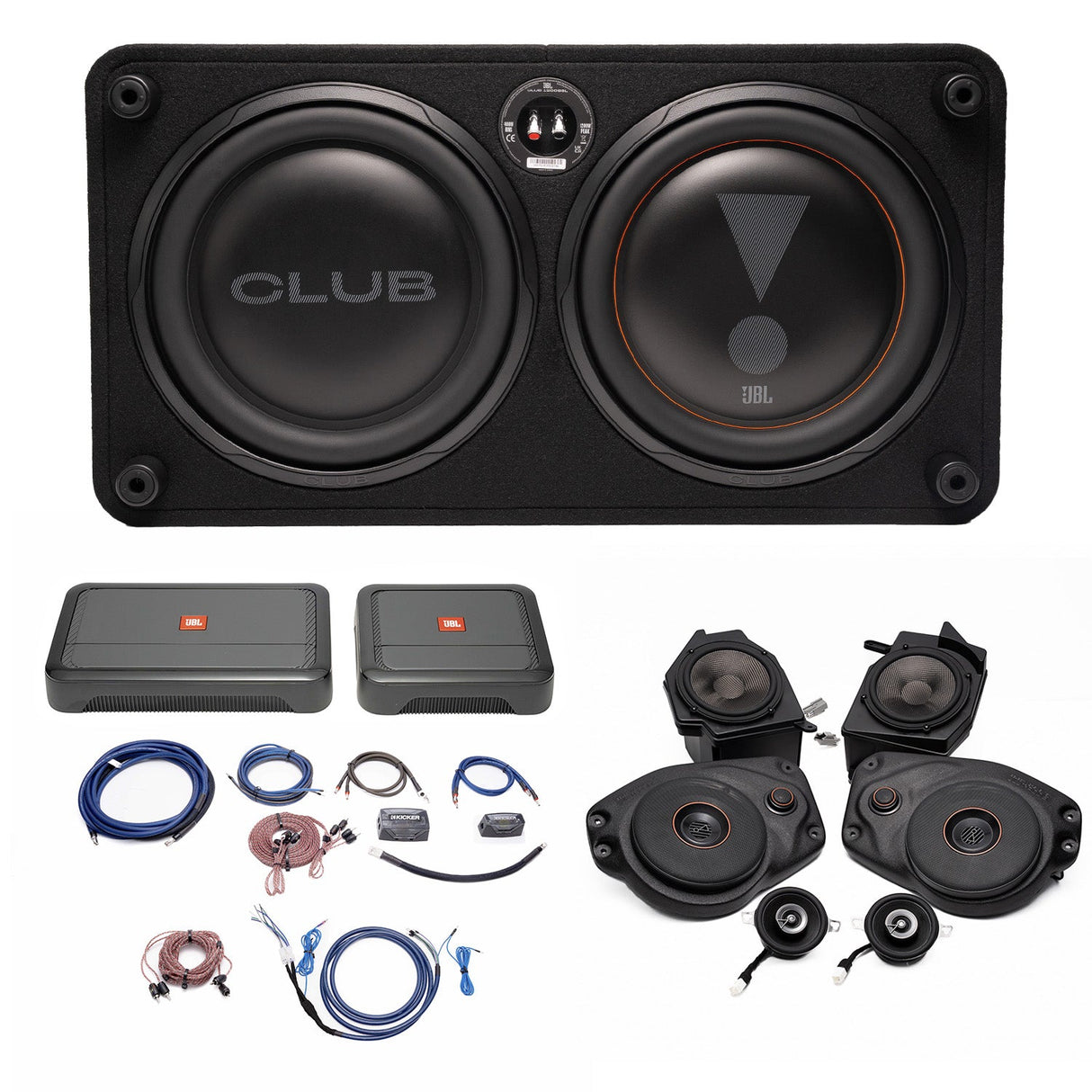 JBL Plug and Play Full Club Speaker, Dual Amplifier, Subwoofer Bundle | '18-'23 JLU Wrangler/ '20- '23 JT Gladiator