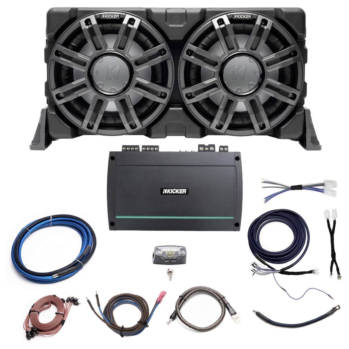 Kicker Plug & Play Marine 5-Channel Amp and Sub Bundle | '07- '18 Jeep JK Wrangler