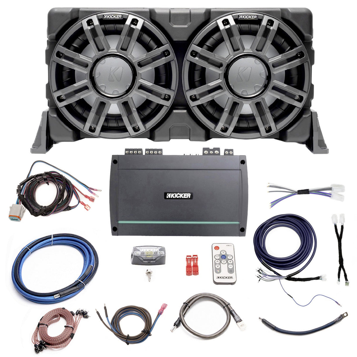 Kicker Plug & Play Marine 5-Channel Amp and Sub Bundle | '07- '18 Jeep JK Wrangler