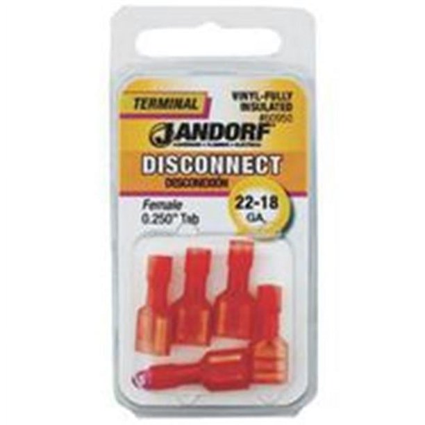 JANDORF TERMINAL DISCONNECT F 22-18 VIN FULL INS .25 TAB (5PK) 60950 Jandorf