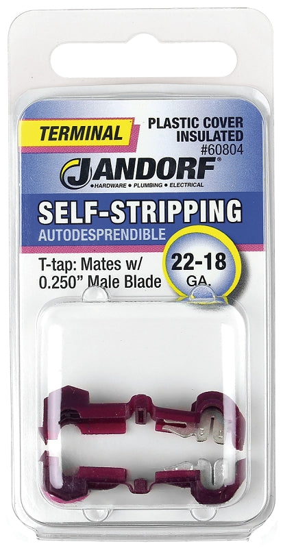 Jandorf 60804 Terminal, 22 to 18 AWG Wire, Plastic Insulation, Copper Contact #60804 Jandorf