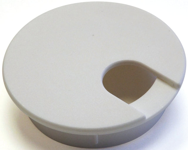 Jandorf Desk Grommet, 2-1/2 in Dia Cable, Polystyrene, Pure White #61625 Jandorf